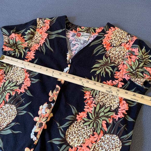 Vintage Hilo Hattie The Hawaiian Original Sz Large Top & Wrap Skirt Set Black - Picture 11 of 13